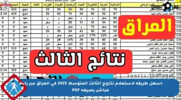 أسهل طريقة لاستعلام نتائج الثالث المتوسط 2025 في العراق عبر رابط مباشر بصيغة PDF